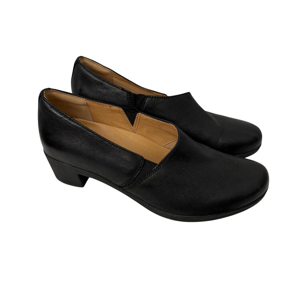 Dansko Shoes Women's Size 10 Camdyn Block Heel Loafer Black Leather Slip On